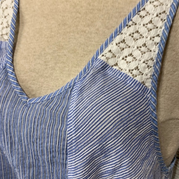 {Hollister} Hi-Low Lightweight Sheer Blue Striped Tank - Picture 4 of 9